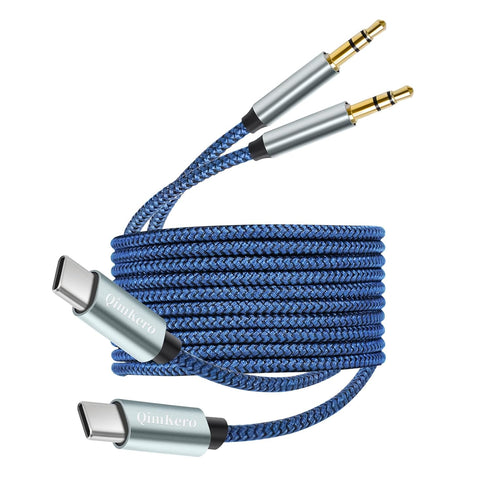 USB C to 3.5mm Audio Aux Jack Cable (4.3ft, 2-Pack) - USB C to 3.5mm Headphone Car Stereo Cord, Compatible with Samsung Galaxy S23 S22 S21 S20+ No...