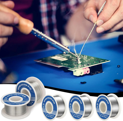 4 Pack Sn60 Pb40 Tin Rosin Core Solder Wire Content 2.0% Solder Flux for Electrical Soldering Electronics Repairing Circuit Board DIY Home Applian...