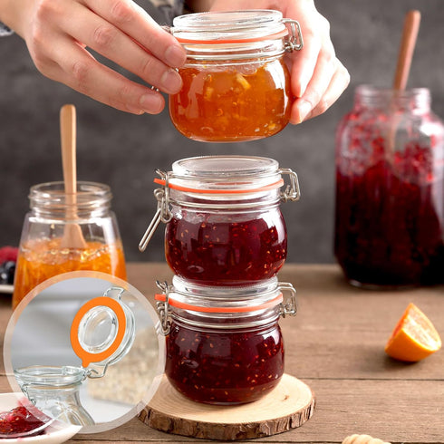 6Pcs Rubber Seals Rings for Glass Jars, Airtight Silicone Replacement Gasket for Jars Leak-proof Airtight Rubber Seal -3.7 Inches (Orange)...