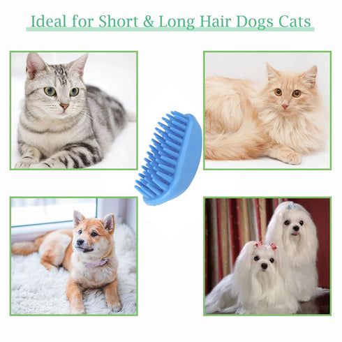 Dog Bath Brush, Pet Silicone Shampoo Brush, Rubber Shower Wash Curry Brush for Short Long Haired Dogs Cats Shedding Grooming and Massage, Pet Rubb...