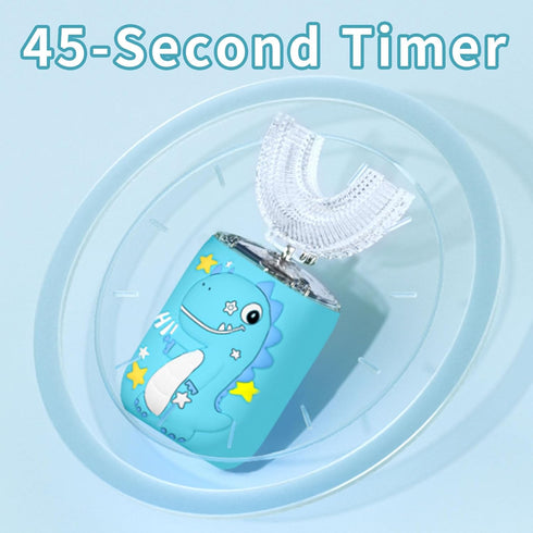 Kids U Shaped Electric Toothbrush, Toddler Toothbrush with 2 U-Shaped Brush Heads 2 Soft Replacements with Toothpaste Automatic Toothbrush Recharg...