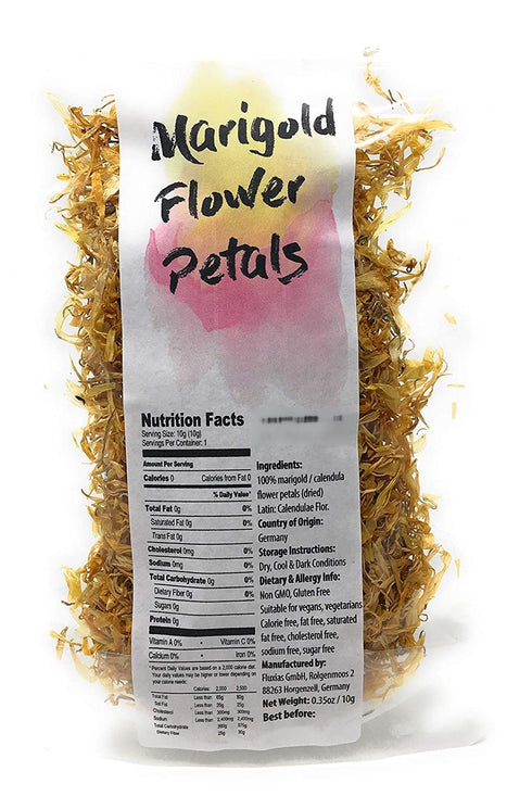 Calendula Petals – Pure Dried Marigold Flower Petals – Vegan | Gluten Free | Non-GMO | No Sugar Added - Net Weight: 0.35oz / 10g - Calendula Offic...