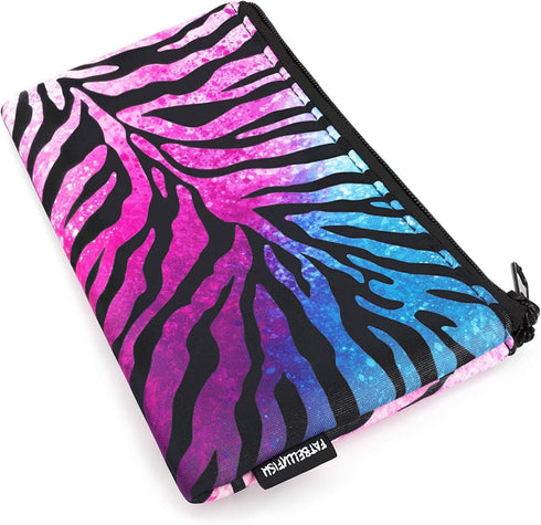 Zebra Fuente - Disposable Fountain Pen - Coloured Ink - Pack of 10 - Includes Pink & Blue Striped Pencil Case...