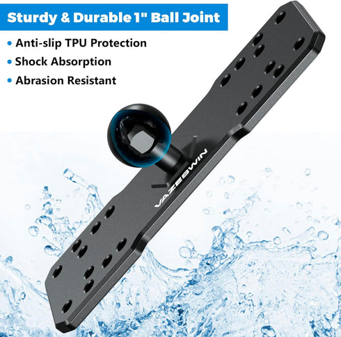 1" Ball Aluminum Alloy Fish Finder Mounting Plate, Universal Marine Electronic Mount Plate for Garmin, Lowrance, Humminbird, Raymarine, for RAM Mo...