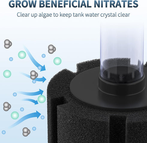 Pawfly Aquarium Bio Sponge Filter Quiet Betta Fry Shrimp and Small Fish Foam Filter for Fish Tanks up to 20 Gallons...