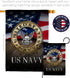 US Navy Military Tapestry Armed Forces Home Decor Memorabilia Banner United State Wall Americana Decorations Remembrance Retire Outdoor Memorial Y...