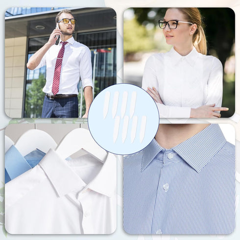 simarro 100Pcs Collar Stays for Men, 2.4 Inches Plastic Shirt Collar Stays Dress Shirt Collar Inserts No Curl Collar Polo Shirt Collar Stays for A...