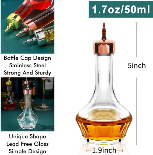 SuproBarware Bitters Bottle Set Glass Dash Bottle with Dasher Top 1.7oz Professional Bar Tool for Cocktail Great for Bartender Home Bar (3)...