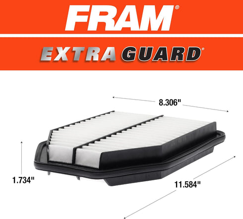 FRAM Extra Guard CA10348 Replacement Engine Air Filter for Select Jeep Wrangler (3.6L & 3.8L), Provides Up to 12 Months or 12,000 Miles Filter Pro...