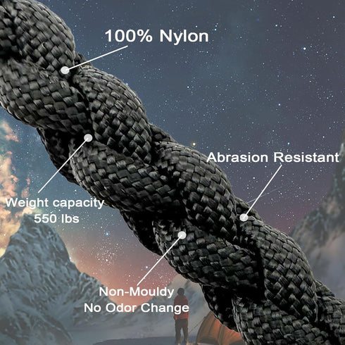 550 Paracord 100FT, Strong Heavy-Duty Camping Rope, Tactical Parachute Cord, Outdoor Gear Tent Rope 4mm...