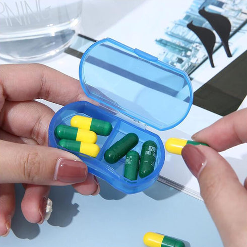 2PCS Pill Case for Purse Small 4PCS Pill Organizer Portable Travel Daily Pill Containers AM & PM Mini Pill Box Vitamin, Fish Oil, Supplement Holde...