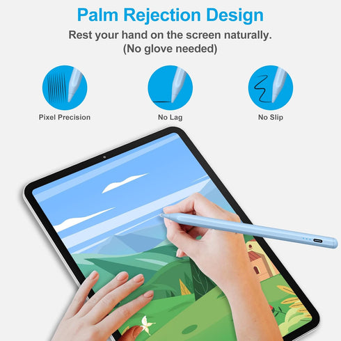 Stylus Pen for iPad (2024-2018), iPad Stylus Pencil with Palm Rejection, Compatible with Apple iPad Air 11"/13"(M2)/5/4/3 Gen, iPad Pro 11"/13"(M4...