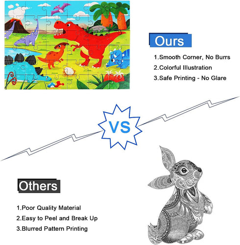 Puzzles for Kids Toddlers Ages 3-5, 36 Pieces Dinosaurs Jigsaw Puzzles for Birthday Party Favor Birthday Thanksgiving Learning Educational Toys fo...