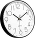 Foxtop Black Wall Clock 12 Inch Silent Non Ticking Quartz Battery Operated Round Clock Easy to Read for Office Classroom School Home Living Room B...