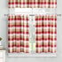 Home Maison - Kingsville Country Plaid Gingham Checkered Kitchen Tier & Valance Set | Small Window Curtain for Cafe, Bath, Laundry, Bedroom - (Red...