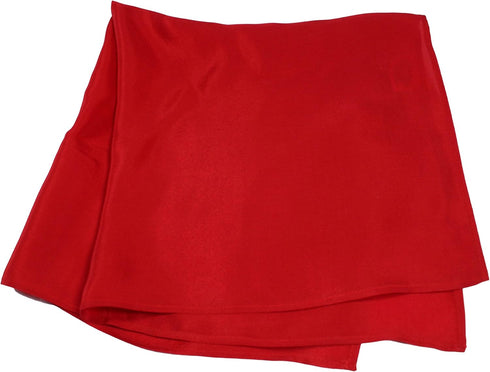 Posh Ruby Red Creamy Satin Silk Handkerchief – 100% Silk - Large 16" Pocket Square...