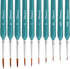 10Pcs Miniature Paint Brushes, Detail Fine Tip Paint Brushes Set with Ergonomic Handle - Suitable for Acrylic Painting, Oil, Watercoloring, Face, ...