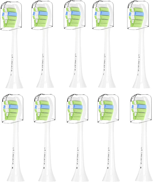 Replacement Toothbrush Heads Compatible with Philips Sonicare Electric Toothbrush, White, 10 Pack Refills....