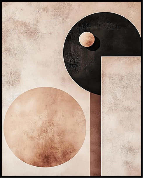 Posterizer 1 pcs-minimalist, geometric design-gold and black 2-Abstract & Modern Art-Gift for Men Women Teens-Chic Home Decor- unframed wall art...
