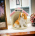 20783 Fine Porcelain Cocker Spaniel Puppy Dog with Doghouse Salt and Pepper Shakers Set, 3-1/2" H...
