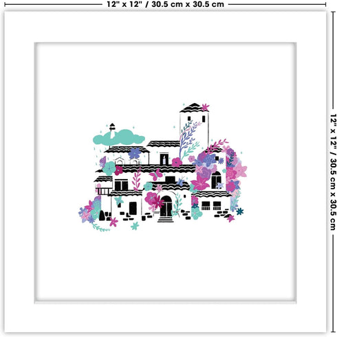 Trends International Gallery Pops Disney Encanto - Painted Paradise Encanto House Wall Art Wall Poster, 12" x 12", White Framed Version...
