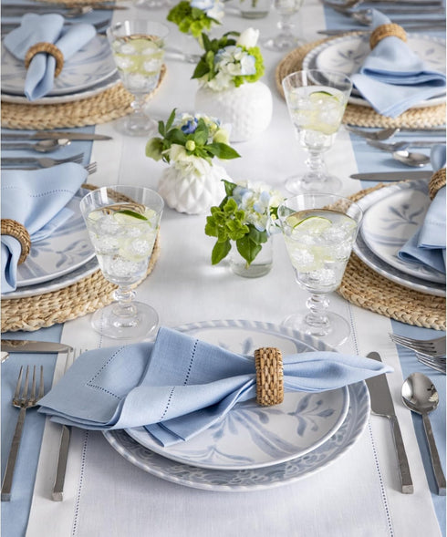 Solino Home Linen White Table Runner 72 Inches Long - 100% Pure Linen Hemstitch Table Runner 14 x 72 Inch for Dresser, Dining, Summer, Fall, Hallo...