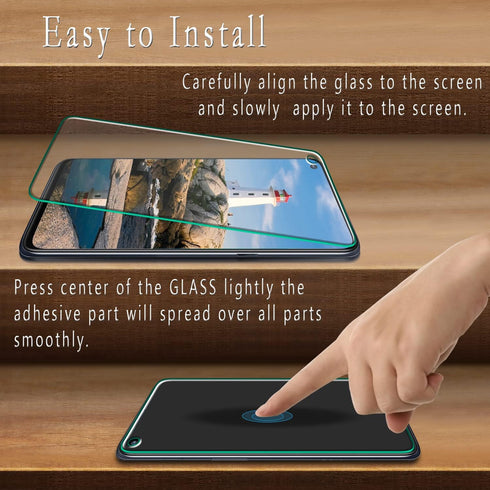 HPTech (2 Pack) Designed for OnePlus Nord N100 Tempered Glass Screen Protector, Anti Scratch, Bubble Free, Case Friendly...