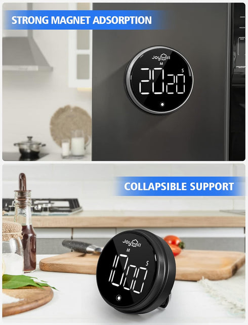 JOYHILL Revolutionary Digital Kitchen Timer: Large LED Display, 3 Volume Levels, Magnetic & Portable - Ideal for Cooking, Teaching, Fitness, & Mor...