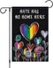 Hate Has No Home Here Pride Garden Flag 12x18 Double Sided Burlap, Small Rainbow Love Heart Gay Lesbian LGBT Pansexual Garden Yard Flags Sign Bann...