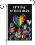 Hate Has No Home Here Pride Garden Flag 12x18 Double Sided Burlap, Small Rainbow Love Heart Gay Lesbian LGBT Pansexual Garden Yard Flags Sign Bann...