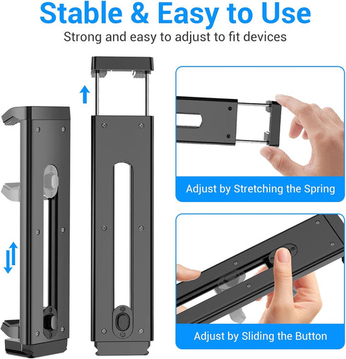 4"-12.9" Tablet Phone Mount for Tripod, Universal Tripod Mount Adapter for Cell Phone Pad Kindle, Tablet Tripod Mount with 1/4" Screw, Compatible ...