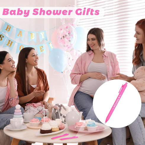 60 Pieces Baby Shower Pens It's a Girl 1.0 mm Ballpoint Pen with Black Ink Retractable Writing Pens for Guests Friends Baby Shower Gender Reveal P...