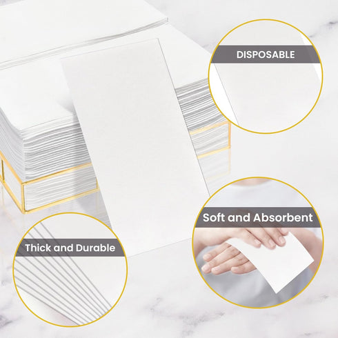 Napkins Disposable Guest Towels Linen-Feel Decorative Napkins Soft and Absorbent Dinner Paper Hand Towels for Bathroom Party Powder Room Hotel Fan...