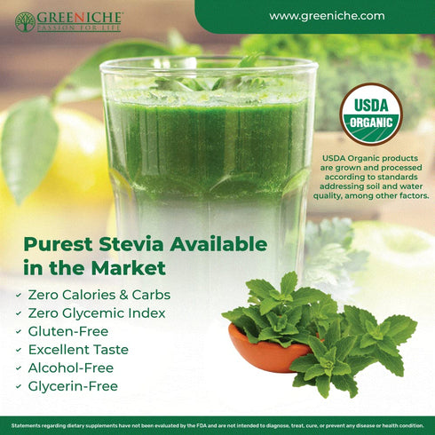 Greeniche Stevia 100 Sachets, Powdered Sweetener & Food Additive, A Completely Safe Sweetener Extracted from The Herb Stevia Rebaudiana, Sugar Sub...