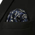 S&W SHLAX&WING Floral Pocket Square for Men Dark Blue Silver Unique Design 12.6" Large...