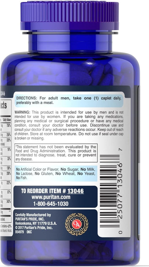 Puritan's Pride One Daily Mens Multivitamin Caplets, 100 Count...