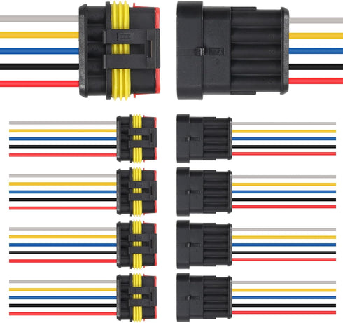 5Pair 5Pin Connector Waterproof Electrical 5 Pin Plug Auto Electrical Wire Connectors Quick Disconnect Automotive Wire Connectors Marine for Car, ...