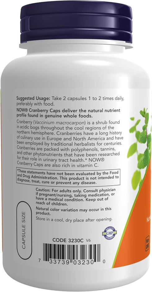NOW Supplements, Cranberry Caps with Added Vitamin C, Healthy Urinary Tract*, 100 Veg Capsules...