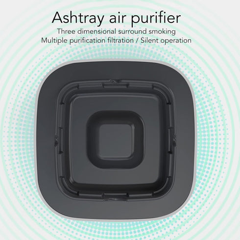 EVGATSAUTO Smokeless Ashtray, Multifunctional Portable Negative Ion Air Freshener for Business (Grey)...