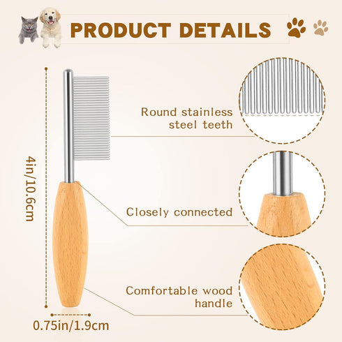 4 In Pet Comb Face and Feet Comb Face Comb for Dogs Small Face And Finishing Comb Dog Grooming Combs Metal Pocket Comb Perfect For Small Pets Face...