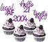 24 Pcs Glitter 21st Birthday Cupcake Toppers for Celebrating Twenty-One Years Old Birthday Party Decorations (Purple Glitter)...