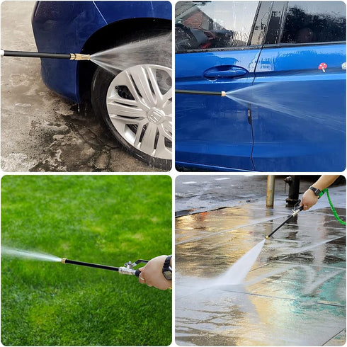 Hydro Jet Power Washer Gun, Wand Water Gun with 3 Power Washer Hose Nozzle Watering Sprayer for Patio Sidewalk Car Window Garden Washing...