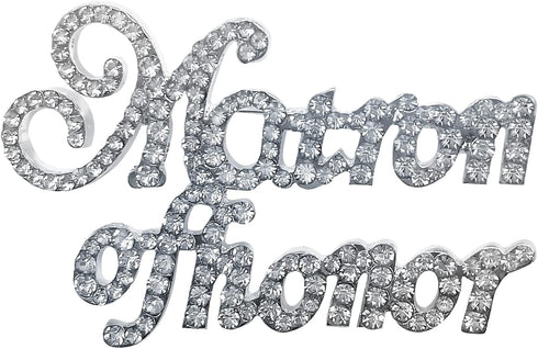 Rhinestone Pin-Matron of Honor-Silver Brooch, One Size...