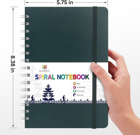 BLUMOST Spiral Sketchbook for Drawing, 120gsm Sketch Book for Sketching, Artist Drawing Blank Paper Notebook for Kids Adults Beginners, Inner Pock...