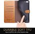 SUANPOT Flip Book Phone Case for iPhone 7 Plus/8 Plus 5.5" with RFID Blocking Leather Wallet Case, Credit Card Holder, Shockproof Cover, Brown...