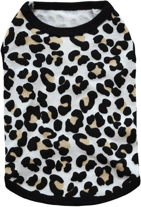 Pet Clothes, Leopard Print T-Shirt Puppy Cat Cotton Vest Clothing Apparel Spring Summer Breathable Sleeveless Harness Costumes for Small Dogs(S, B...