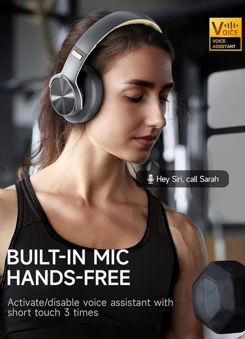 Picun B8 Bluetooth Headphones, 120H Playtime Headphones Wireless Bluetooth with 3 EQ Modes, Low Latency, Hands-Free Calls, Over Ear Headphones for...