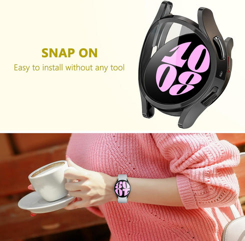 4 Pack for Samsung Galaxy Watch 6 Bluetooth 40mm 44mm Screen Protector Case,Galaxy Watch 6 Cover Soft TPU Plated Protective Case Scratch Resistant...