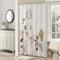 Cream Fabric Shower Curtain,Silhouette Flower Polyester Fabric,Waterproof Floral Leaves Shower Curtain,Plants Printed Shower Curtains for Bathroom...