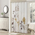 Cream Fabric Shower Curtain,Silhouette Flower Polyester Fabric,Waterproof Floral Leaves Shower Curtain,Plants Printed Shower Curtains for Bathroom...